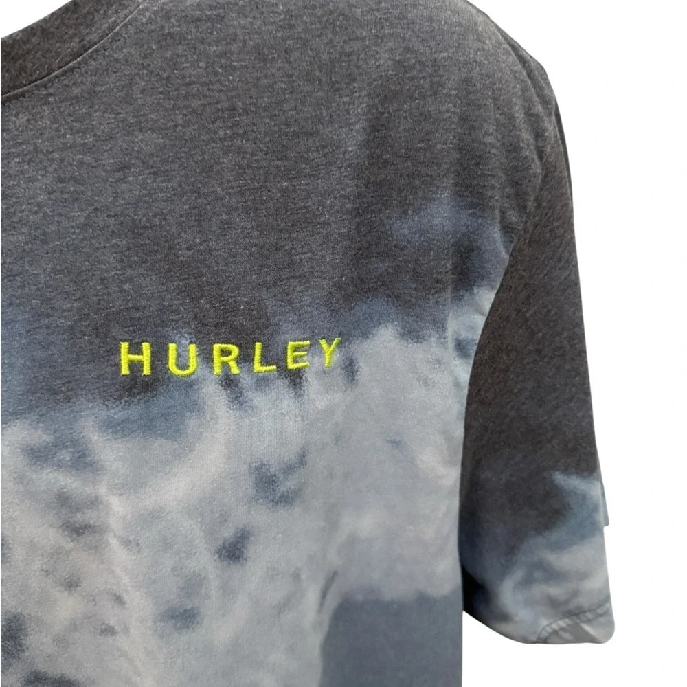 Hurley Surf Stormy Blue Gray Waves Tee Shirt Men XL